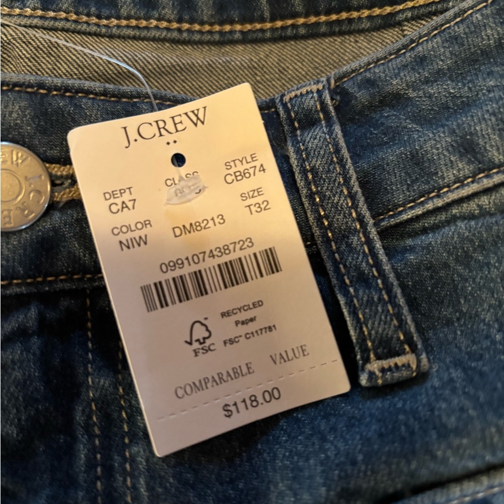 NWT J.Crew Factory Wide Leg Women's Jeans, size 32T - Picture 6 of 9